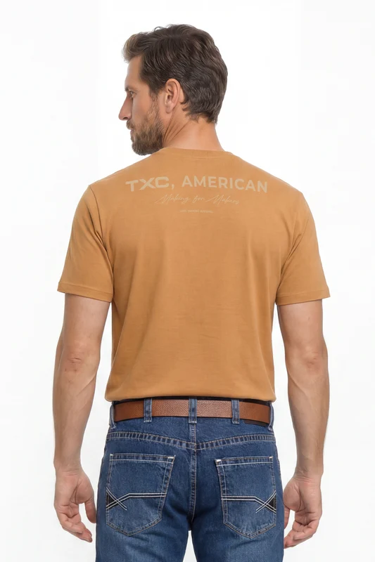 CAMISETA REGULAR FIO 30 PENTEADA 192490 CARAMELO / GG
