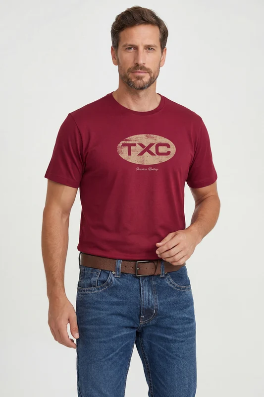 CAMISETA X SIZE FIO 30 PENTEADA 192458P BORDO / 3XG