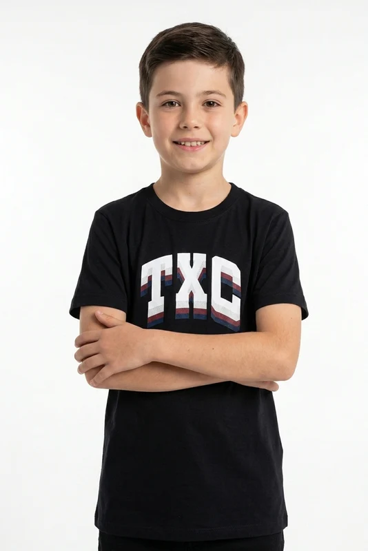 CAMISETA REGULAR FIO 30 PENTEADA 192547 INFANTIL PRETO / 14A
