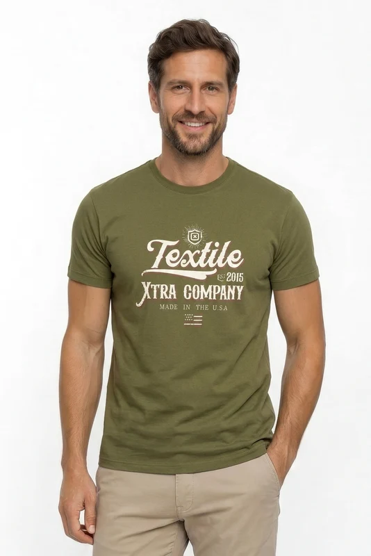 CAMISETA REGULAR FIO 30 PENTEADA 192595 VERDE MILITAR / GG