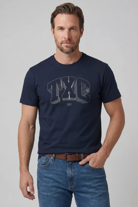 CAMISETA REGULAR FIO 30 PENTEADA 192577 MARINHO / GG