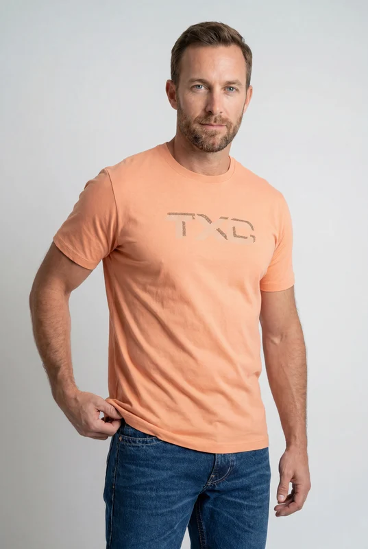 CAMISETA REGULAR FIO 30 PENTEADA 192627 LARANJA CLARO / GG