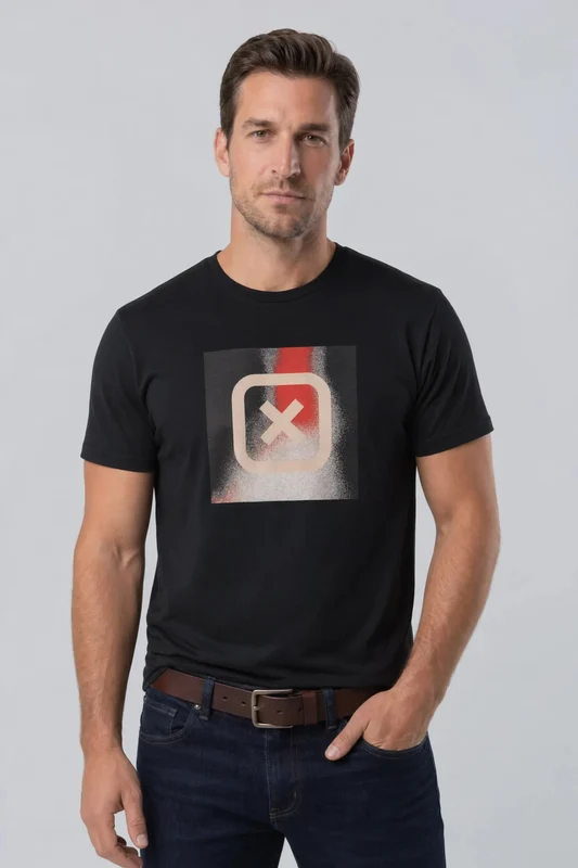 CAMISETA REGULAR FIO 30 PENTEADA 192640 PRETO / M