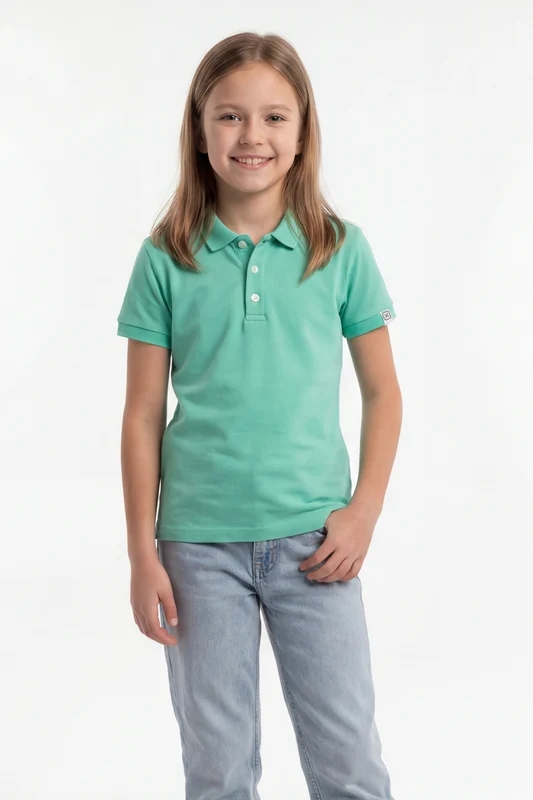 PA POLO SLIM PIQUET 27306I INFANTIL VERDE CLARO / 12A