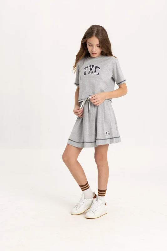 CROPPED REGULAR FIO 30 PENTEADA 51209I INFANTIL MESCLA MEDIO / 14A