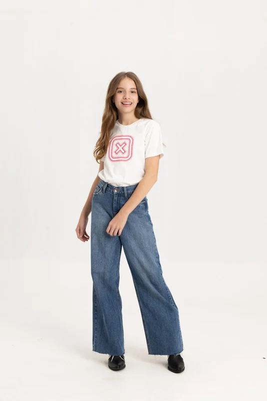 CAMISETA SLIM FIO 30 PENTEADA 51172I INFANTIL OFF WHITE / 12A