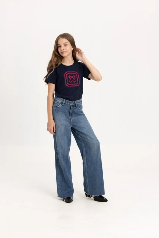 CAMISETA SLIM FIO 30 PENTEADA 51172I INFANTIL MARINHO / 4A
