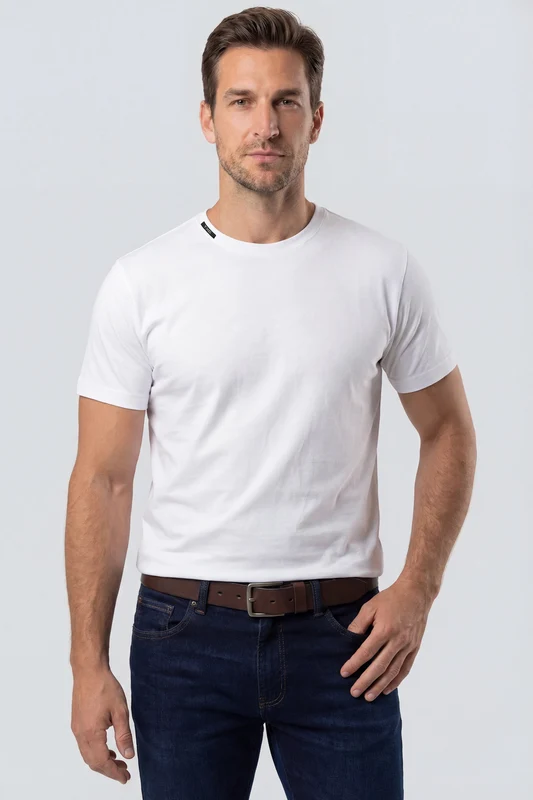 CAMISETA REGULAR FIO 30 PENTEADA 192548 BRANCO / GG