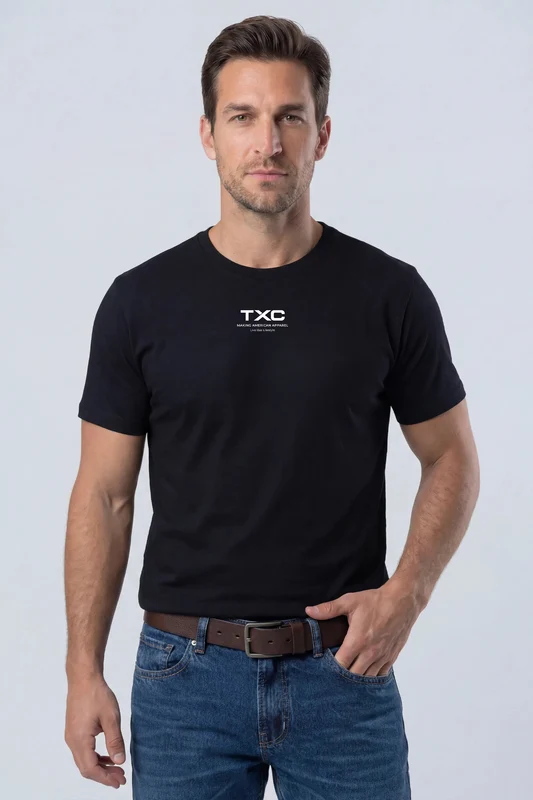 CAMISETA REGULAR MALHA 192560 PRETO / GG