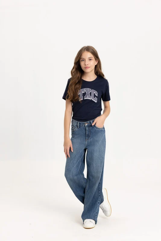 CAMISETA SLIM FIO 30 PENTEADA 51185I INFANTIL MARINHO / 10A