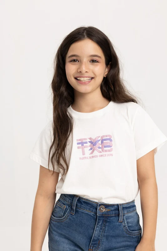 CAMISETA SLIM FIO 30 PENTEADA 51175I INFANTIL OFF WHITE / 12A