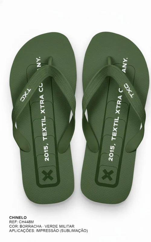 CHINELO TIRA BORRACHA CH448M VERDE MILITAR / 40