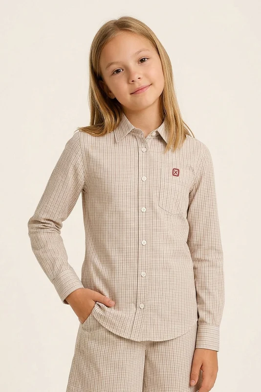 CAMISA SLIM OXFORDINE 12374LI INFANTIL XADREZ / 10A