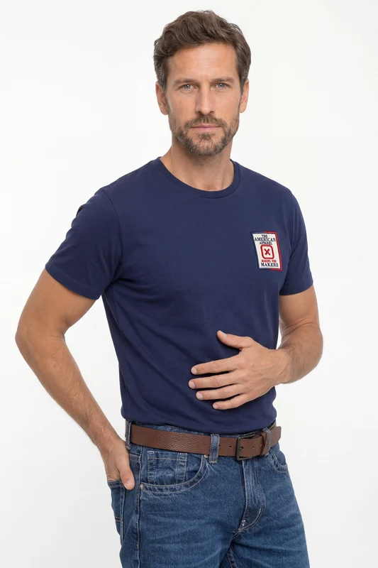 CAMISETA REGULAR MALHA 192697 MARINHO / G