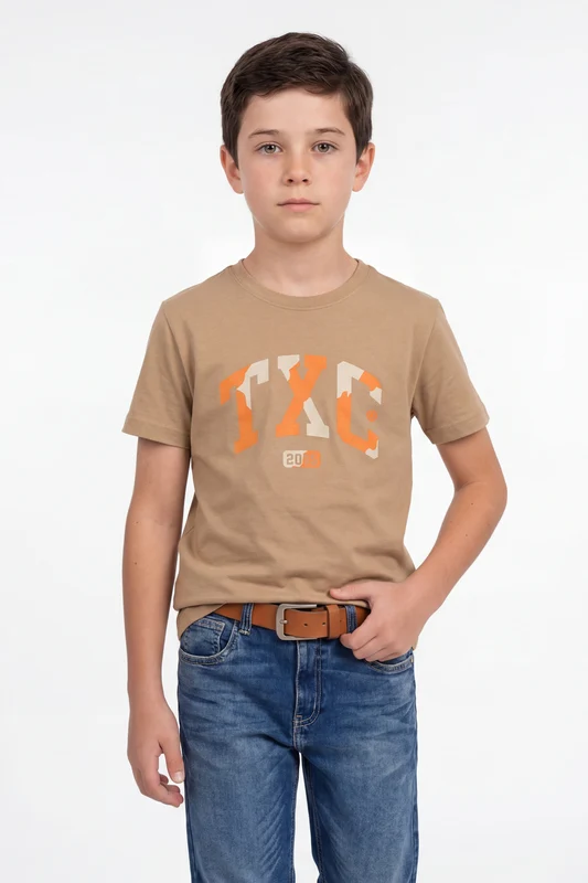 CAMISETA REGULAR 192182I INFANTIL KHAKI / 8A