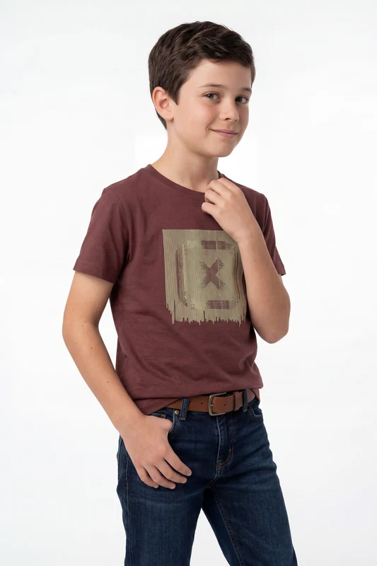 CAMISETA REGULAR 192184I INFANTIL BORDO / 2A