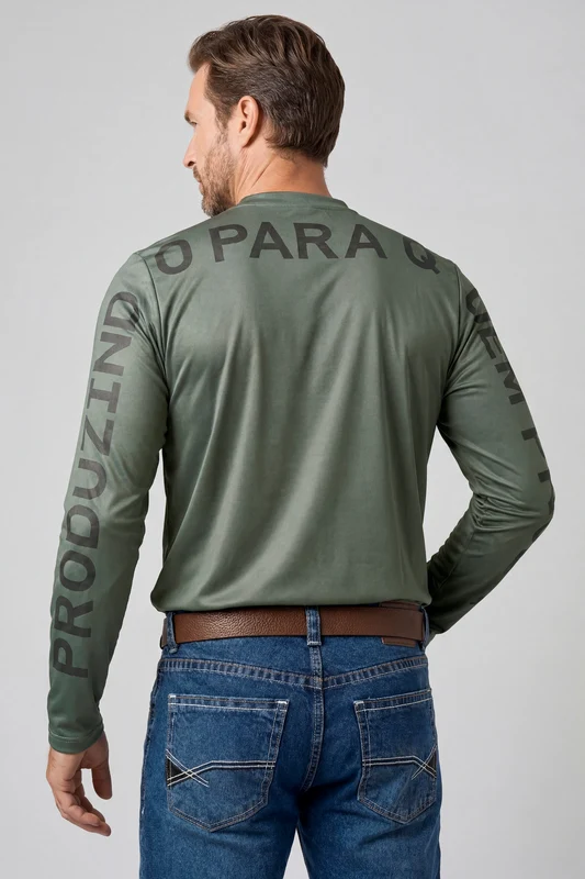 CAMISETA REGULAR ML MALHA 192823 VERDE MILITAR / GG