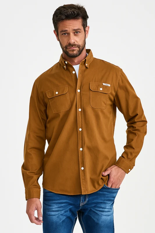 CAMISA REGULAR WORKER 29160L CARAMELO / P