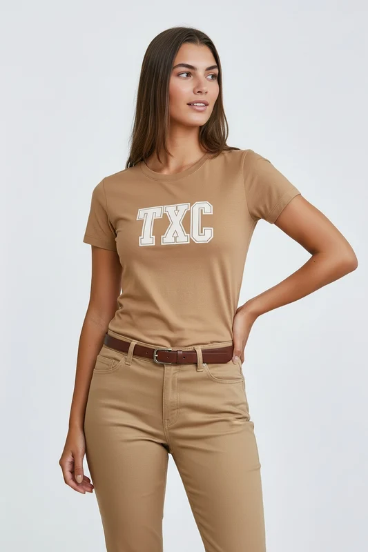 CAMISETA SLIM FIO 30 PENTEADA 51081 CARAMELO / M