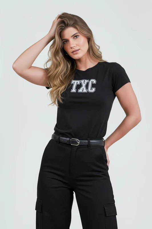 CAMISETA SLIM FIO 30 PENTEADA 51081 PRETO / M