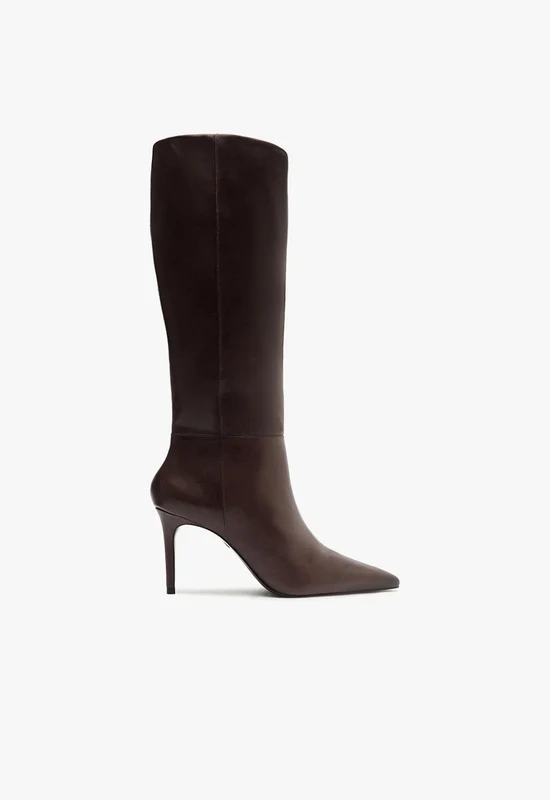 Mikki Up Boot 10 / Dark Chocolate / Leather