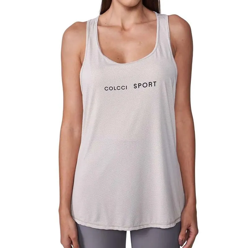 Regata Colcci Alongada Com Logo Cinza Feminina