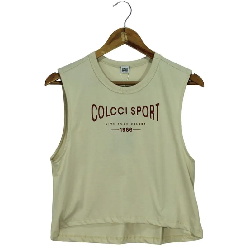 Regata Colcci Comfort Com Logo Bege Feminina