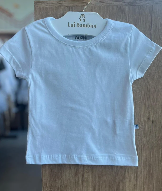BLUSA MANGA CURTA LISO BÁSICO MENINA FAKINI BRANCO / 10