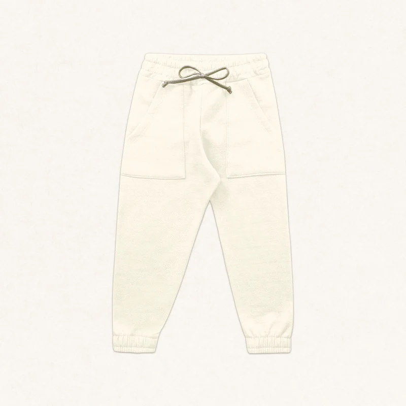 Calça Moletom Jogger com Bolso Marfim Fakini - Feminina 01 / Menina