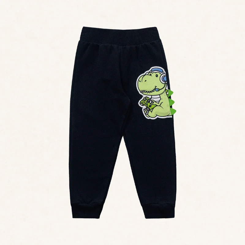 Calça Moletom Dinossauro Preta Fakini – Masculina 01 / Menino
