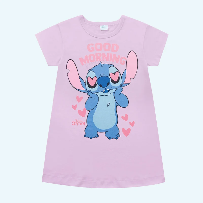 Camisola de Pijama Stitch Good Morning Sunshine Fakini - Menina 10 / Lilás