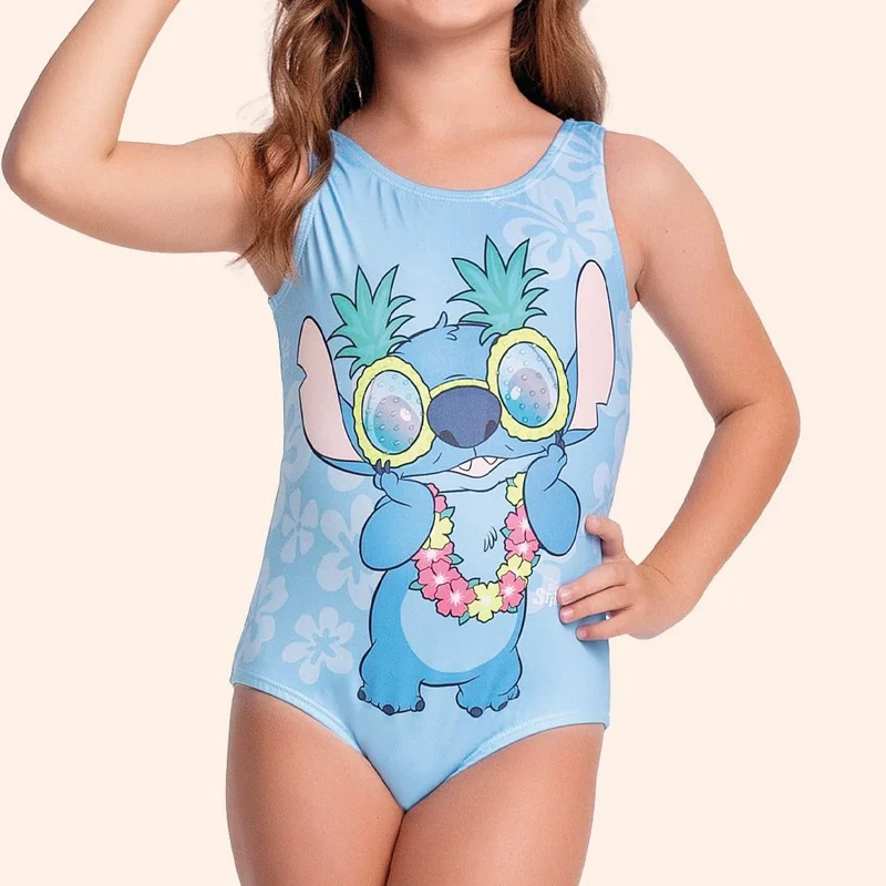 Maiô Feminino Stich Fakini 16 / Azul