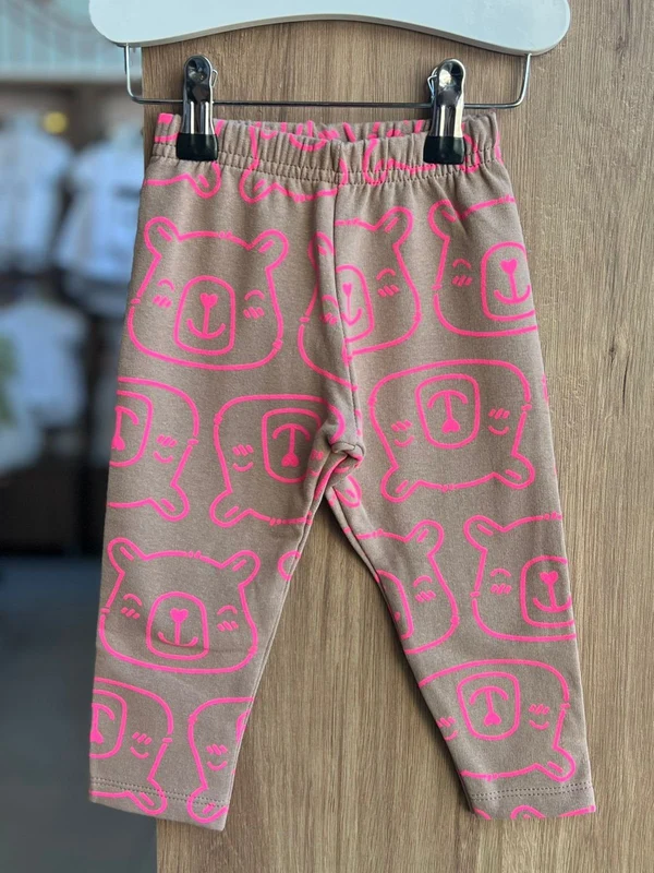 CALÇA LEGGING CAPIVARAS ELÁSTICO CÓS MENINA FAKINI MARROM / 3