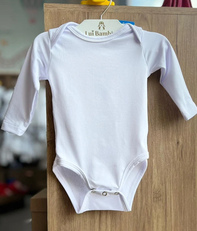 BODY MANGA LONGA LISO BÁSICO TÉRMICA UNISSEX FAKINI BRANCO / 9-12M