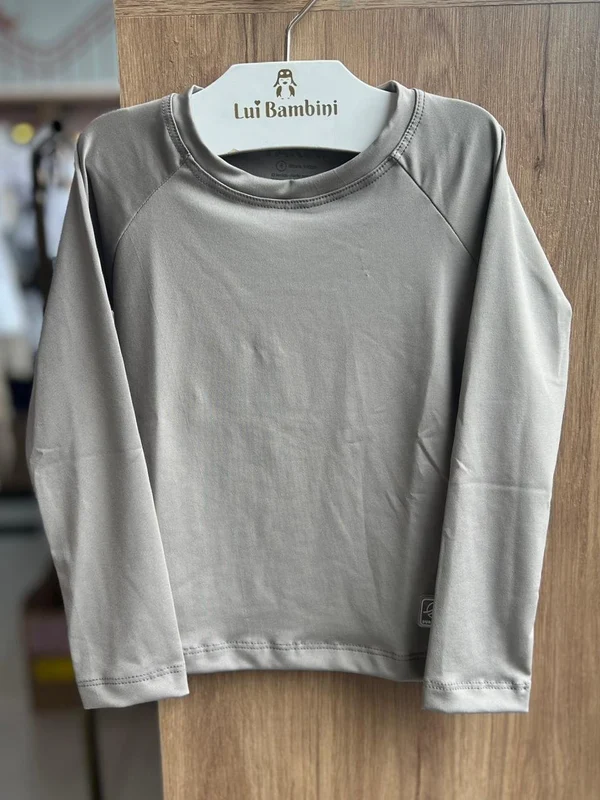 CAMISETA MANGA LONGA LISO BÁSICO PROTEÇÃO UV50+ UNISSEX MENINO MENINA FAKINI CINZA / 8