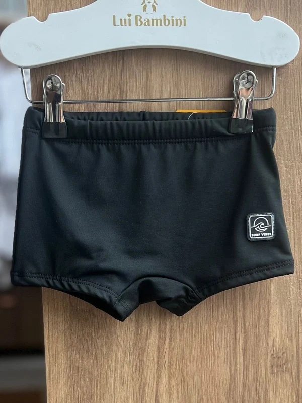 SUNGA LISA BÁSICA CORDÃO PROTEÇÃO UV50+ MENINO FAKINI Preto / 14