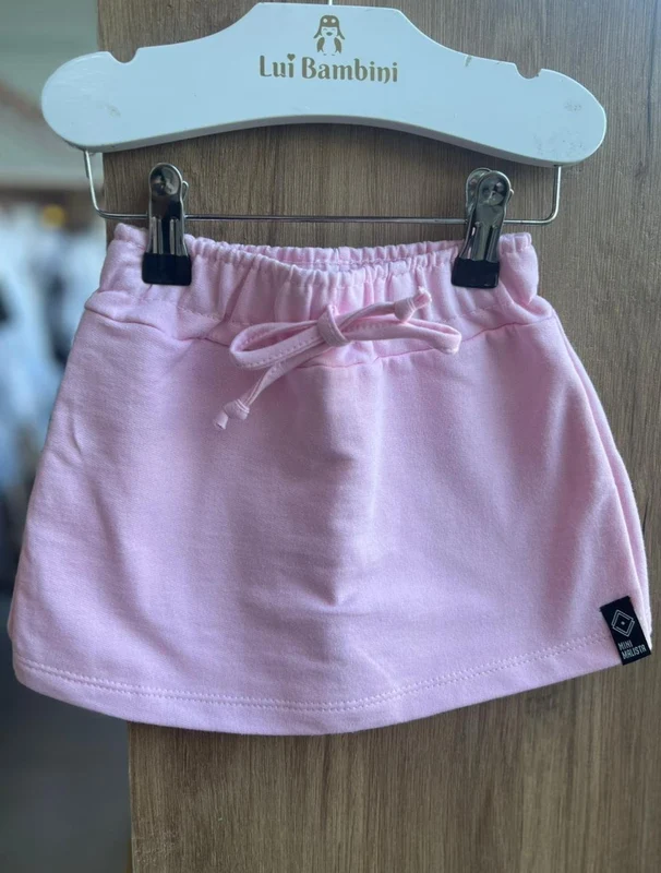 SHORT SAIA MINIMALISTA CORDÃO ELÁSTICO CÓS MENINA FAKINI ROSA CLARO / 10