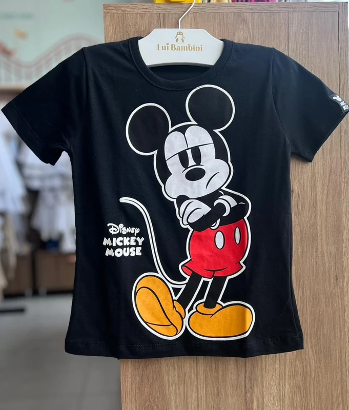 CAMISETA MANGA CURTA MICKEY MOUSE MENINO FAKINI PRETO / 4