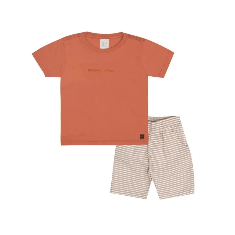 Conjunto Infantil Menino Manga Curta Pulla Bulla