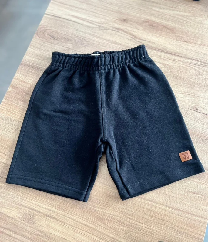 BERMUDA LISA BÁSICA ELÁSTICO CÓS MOLETOM MENINO PULLA BULLA Preto / 4