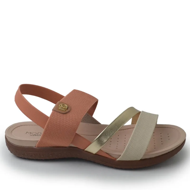 Sandália Papete Modare Feminina Ultraconforto 7125.233 26498 CREME/DO/CAMEL 35