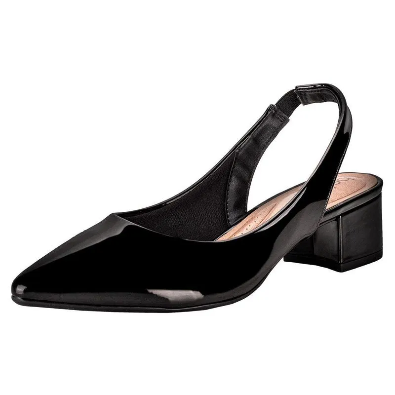 SCARPIN FEMININO SALTO GROSSO BEIRA RIO 4182220 39 / VERNIZ/PRETO