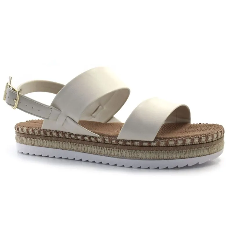 Sandália Flat Feminina Moleca Off White 5447.518.9569 39
