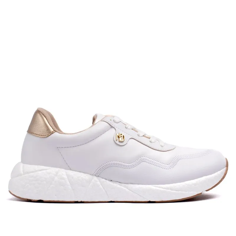 Tênis Feminino Modare Ultrasoft Branco/dourado - 39