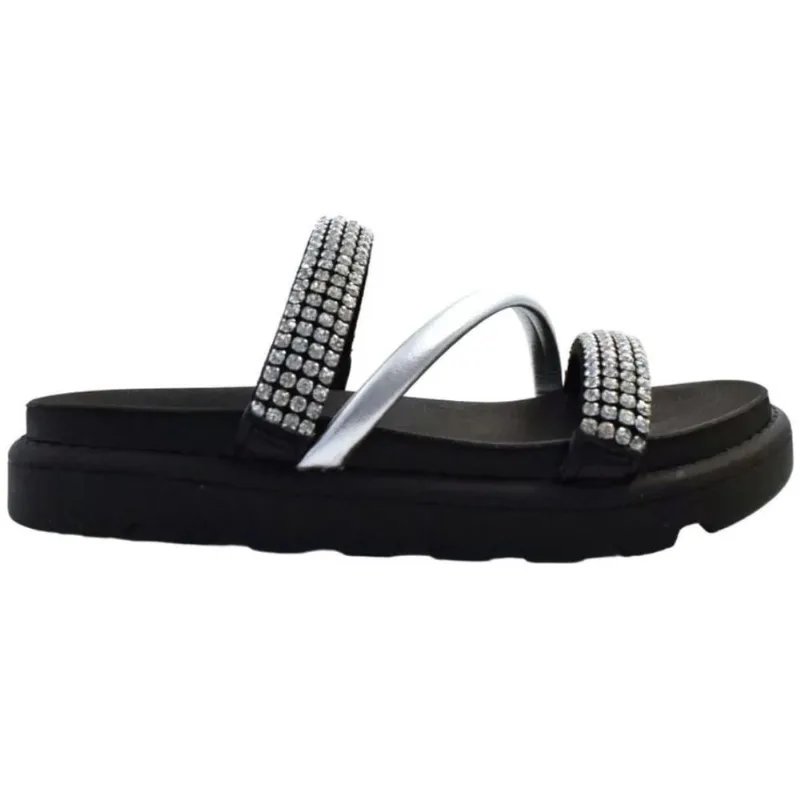 Tamanco Casual Vizzano Strass Feminino Preto 34