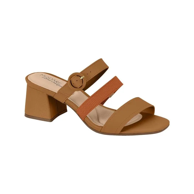 Tamanco Salto Modare Camel e Conhaque Feminino 34
