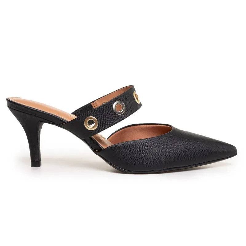 Sapato Preto Mule Vizzano Ilhós Feminino 33