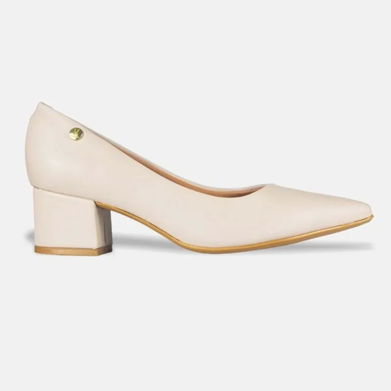 Sapato Scarpin Vizzano Pelica Bico Fino Salto Bloco Pelica -1220.315.7286 38 / Cinza