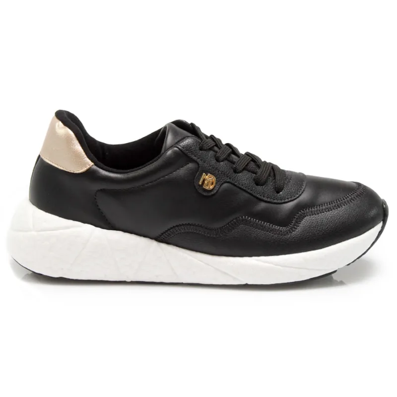 Tênis Casual Modare Strech Feminino Preto PRETO/DOURADO - 39