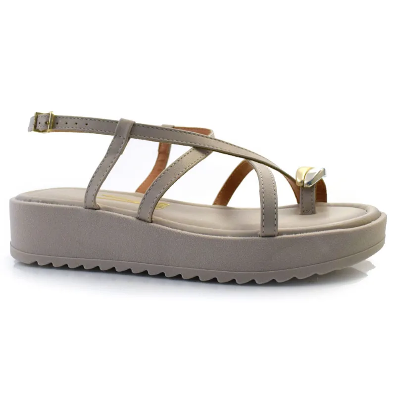 Sandália Flat Feminina Vizzano Cinza 6492.321.7286 37